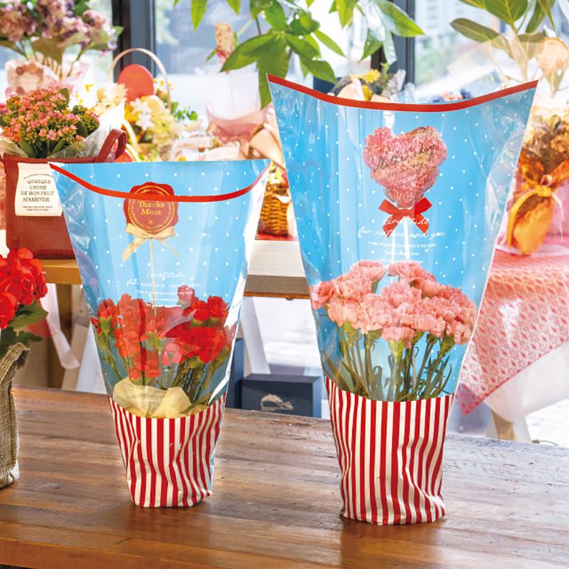 ラッピング用品 DOS-OP4 ドットストライプOPPギフトバッグ-4(50枚) ヘッズ