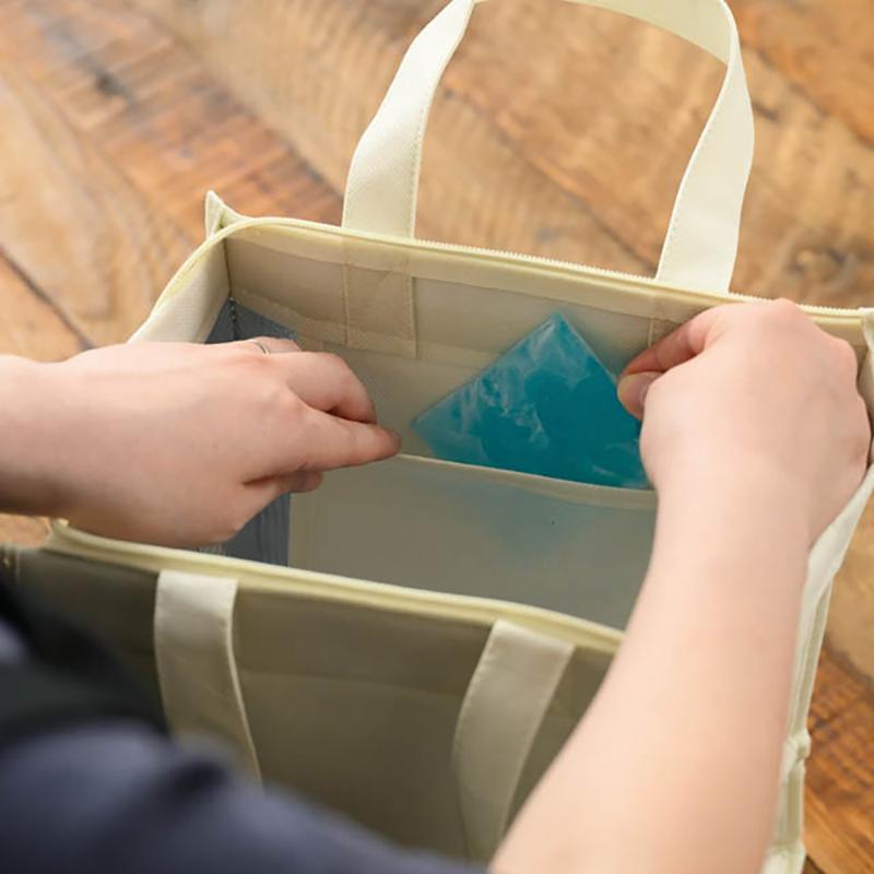 保冷バッグ MIV-1CB 無地アイボリークールバッグ-1(5枚) ヘッズ