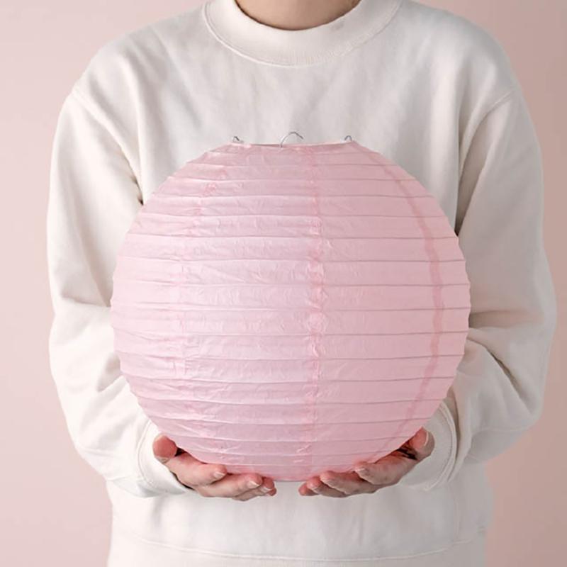 販促用品 M-DPL1 無地デコレーションペーパーランタン-1/ピンク ヘッズ
