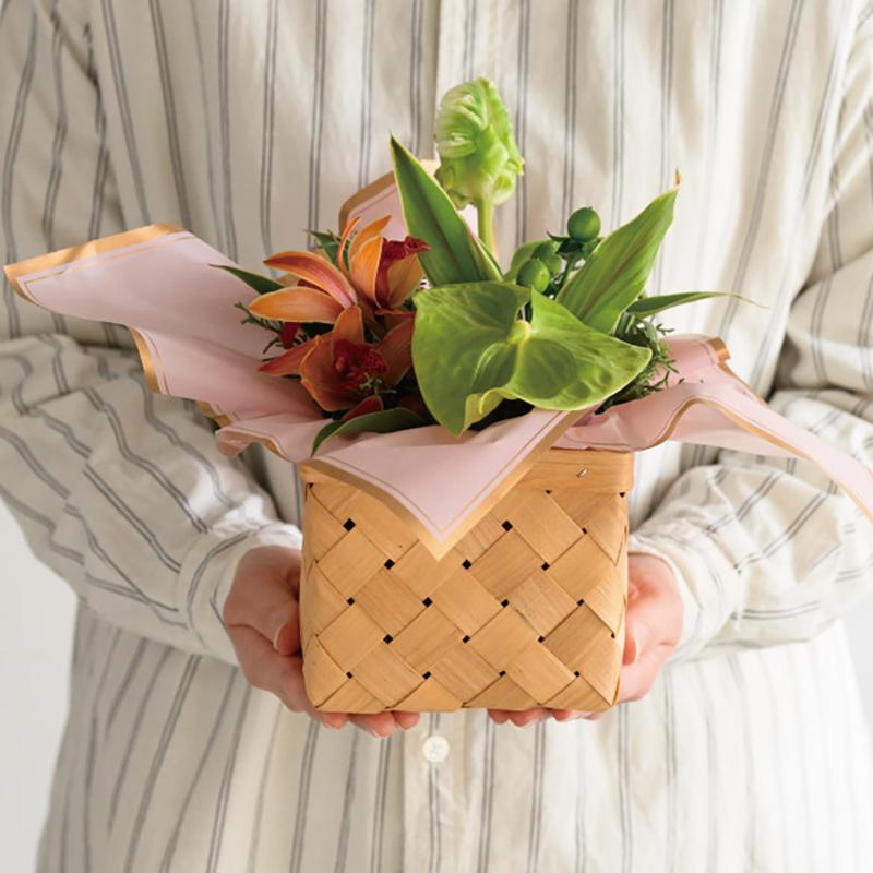 花器 WQU-BKTM ウッドスクエアバスケット-TM(6個) ヘッズ