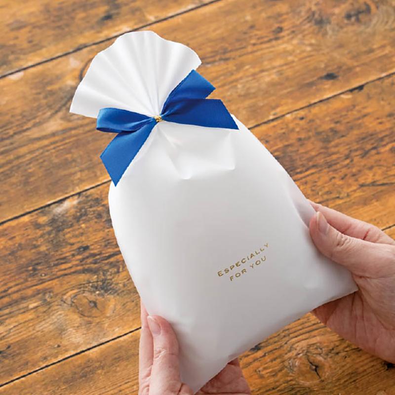 ギフト資材 BU-YT1 サテンリボンワイヤータイブルー-1(50個) ヘッズ