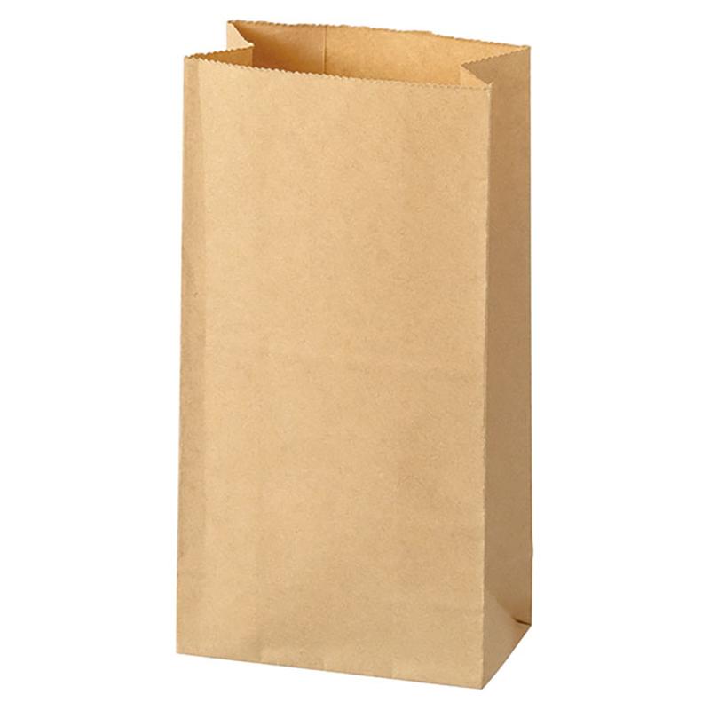 持ち帰り袋 MK-5P 無地未晒し角底袋-5/クラフト(100枚) ヘッズ