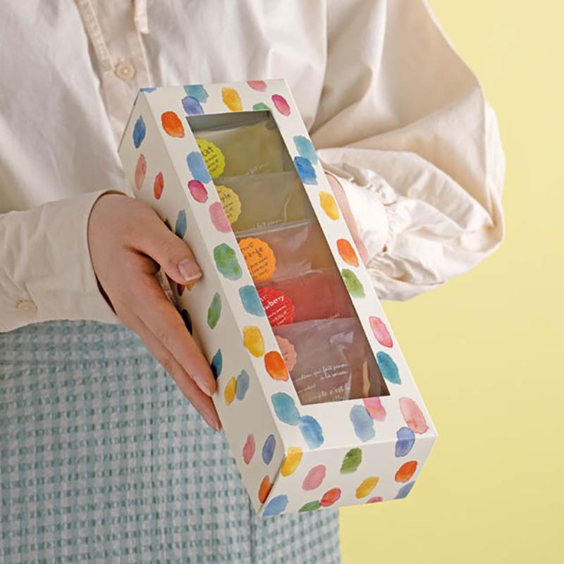 ギフト箱 WCD-WGB2 ウォーターカラー窓付ギフトボックス/ドット-2(10枚) ヘッズ