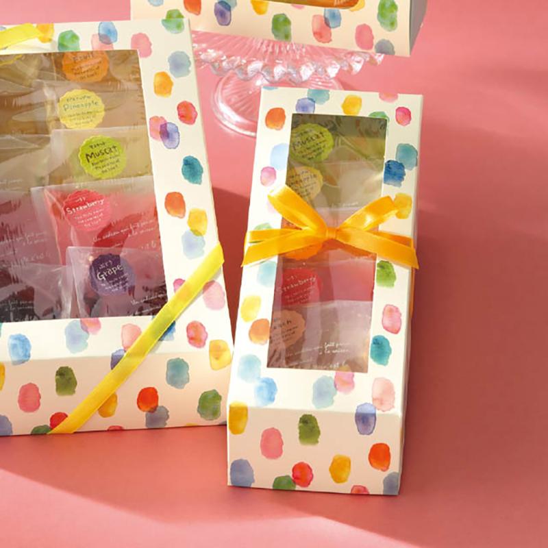 ギフト箱 WCD-WGB2 ウォーターカラー窓付ギフトボックス/ドット-2(10枚) ヘッズ