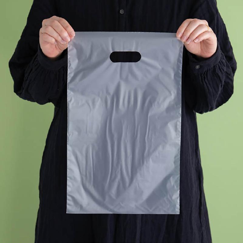 ポリ手提げ M-KPE3 無地PE小判抜きバッグ-3(100枚) ヘッズ