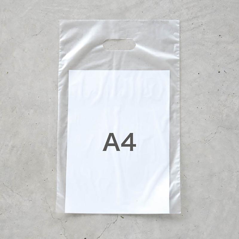 ポリ手提げ M-KPE3 無地PE小判抜きバッグ-3(100枚) ヘッズ