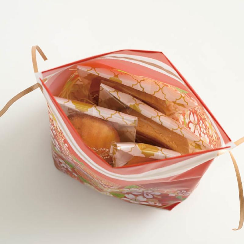 ラッピング用品 WA-BS2 和風PE巾着バッグ-S/着物柄(20枚) ヘッズ