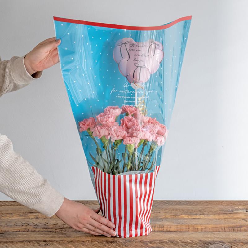 ラッピング用品 DOS-OP5 ドットストライプOPPギフトバッグ-5(50枚) ヘッズ