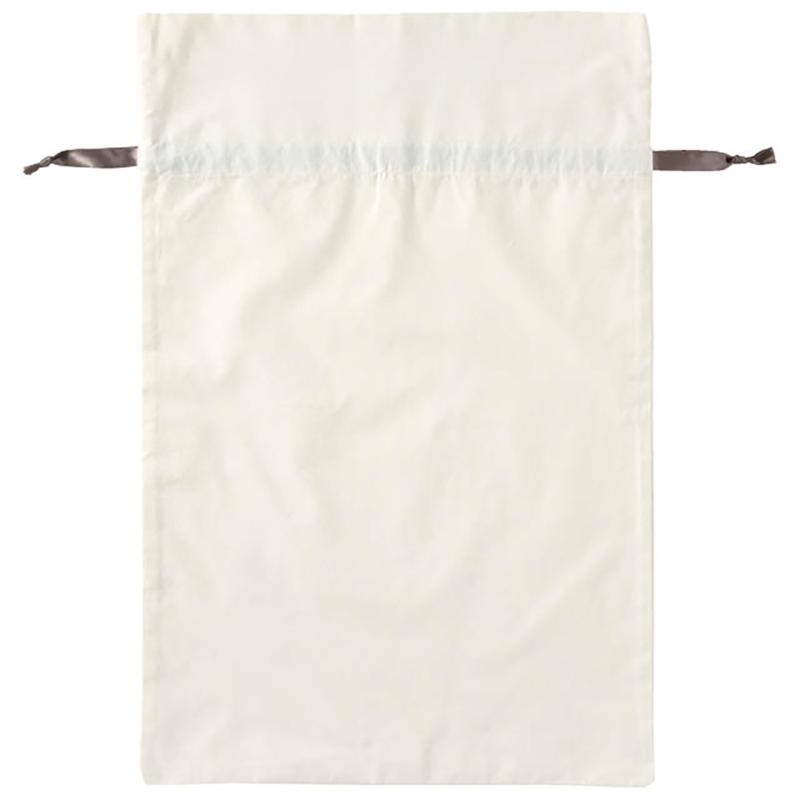 ラッピング用品 MRG-KBM 無地グレーリボン付巾着バッグ-M(5枚) ヘッズ