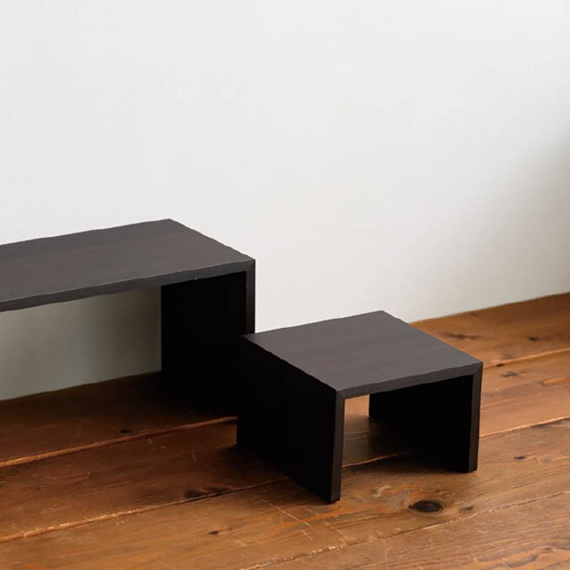 陳列備品 ZYU-KOD2 コの字ラックS/ダークウッド-2(2個) ヘッズ