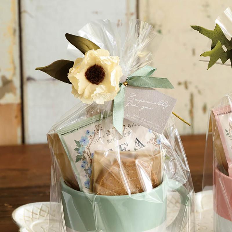 ギフト資材 MIM-YT1 ミスティーカラーリボン付ワイヤータイ/グリーン-1(10個) ヘッズ