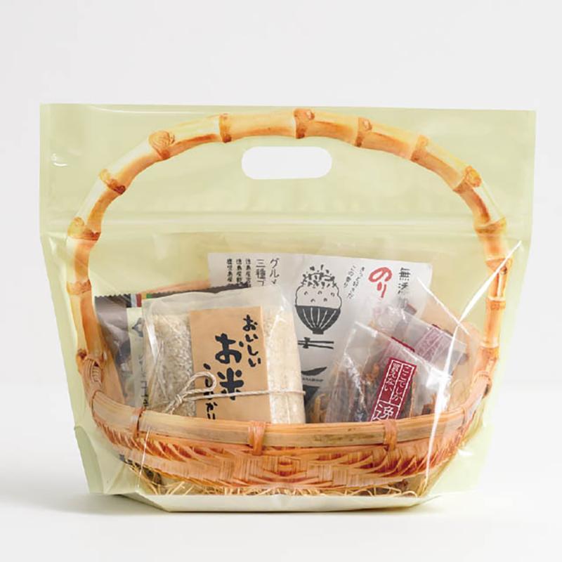 ラッピング用品 TBN-ZM 竹かごジップ付バッグ/ナチュラル-M(30枚) ヘッズ