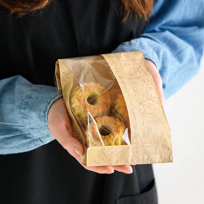 ラッピング用品 BFE-2WP ベルフィーユ窓付紙袋-2/耐油対応(100枚) ヘッズ