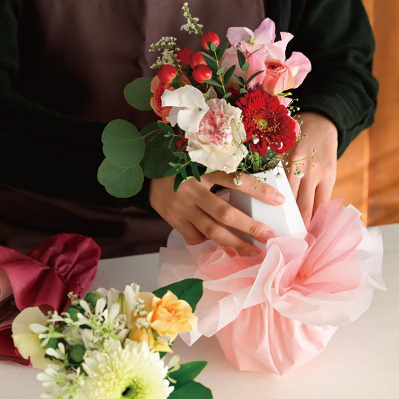 ラッピング資材 FSD-WS1 フロットンスタンディングブーケラッピングS-1/ホワイト(10枚) ヘッズ