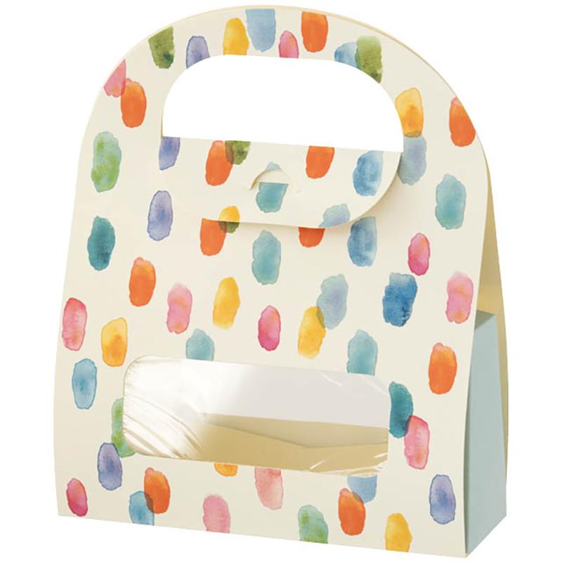 ギフト箱 WCD-GBM ウォーターカラーギフトBOXバッグ/ドット-M(20枚) ヘッズ