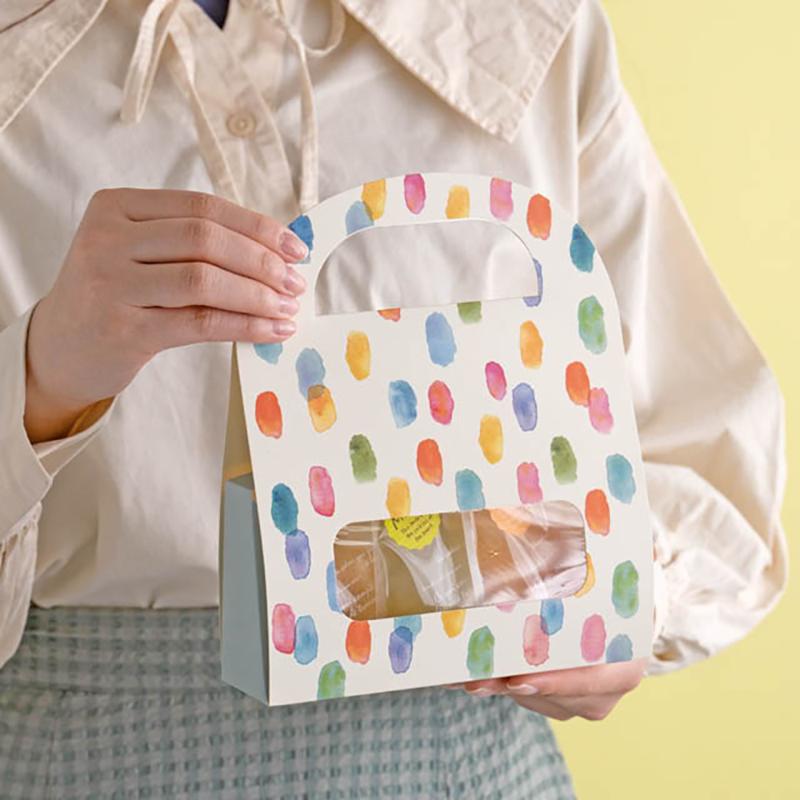 ギフト箱 WCD-GBM ウォーターカラーギフトBOXバッグ/ドット-M(20枚) ヘッズ