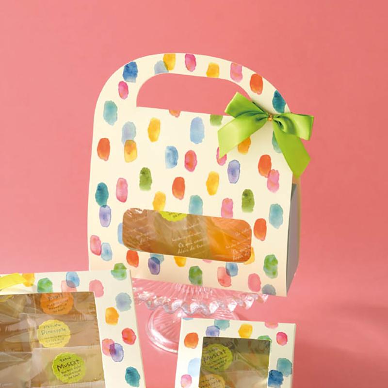 ギフト箱 WCD-GBM ウォーターカラーギフトBOXバッグ/ドット-M(20枚) ヘッズ