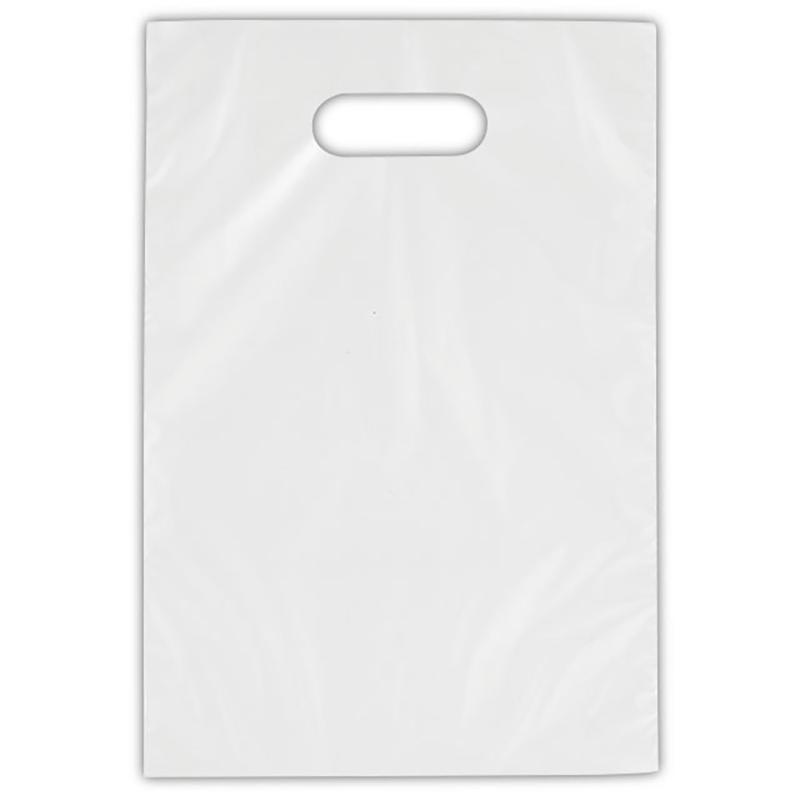 ポリ手提げ M-KPE4 無地PE小判抜きバッグ-4(100枚) ヘッズ