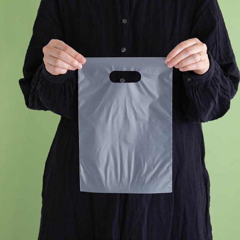 ポリ手提げ M-KPE4 無地PE小判抜きバッグ-4(100枚) ヘッズ