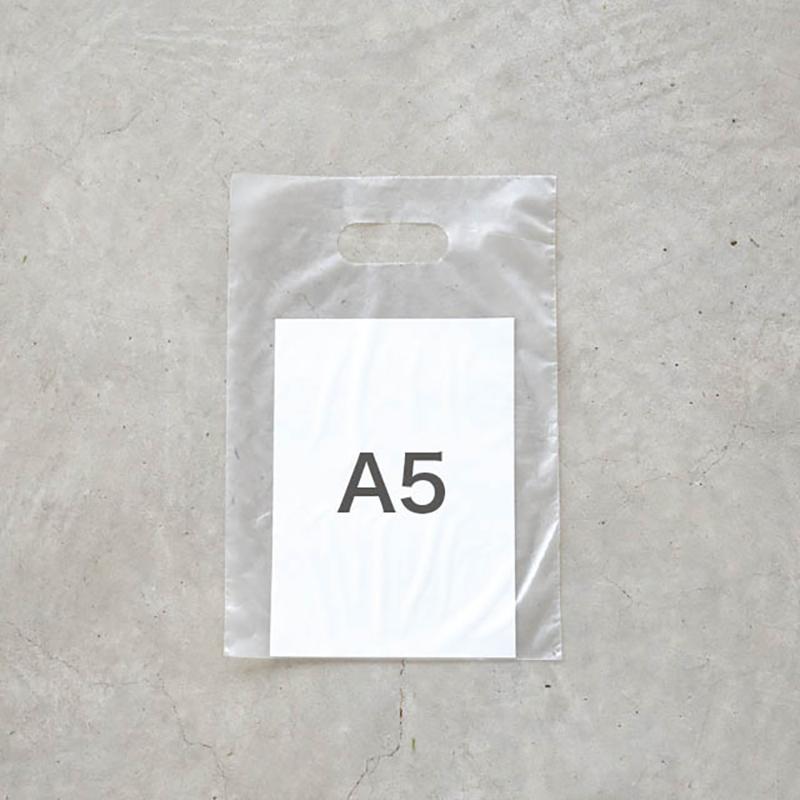 ポリ手提げ M-KPE4 無地PE小判抜きバッグ-4(100枚) ヘッズ