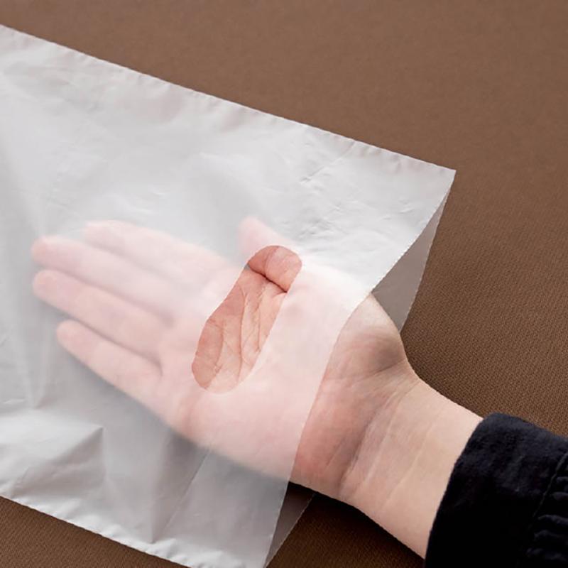 ポリ手提げ M-KPE4 無地PE小判抜きバッグ-4(100枚) ヘッズ