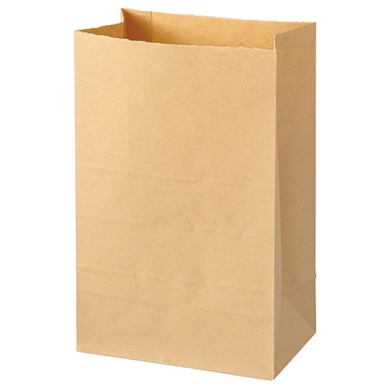 持ち帰り袋 MK-1P 無地未晒し角底袋-1/クラフト(100枚) ヘッズ