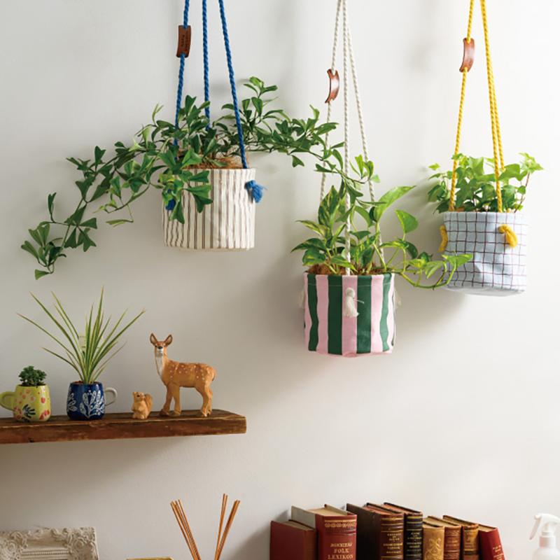 HNG-POM3 ハンギングポットカバーM-3/ペンシルストライプ(4個) ヘッズ