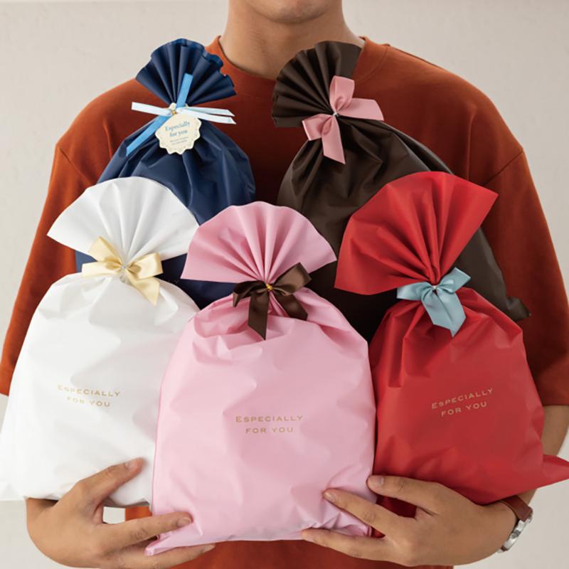 ラッピング用品 EVR-BM 梨地バッグレッド-M(50枚) ヘッズ