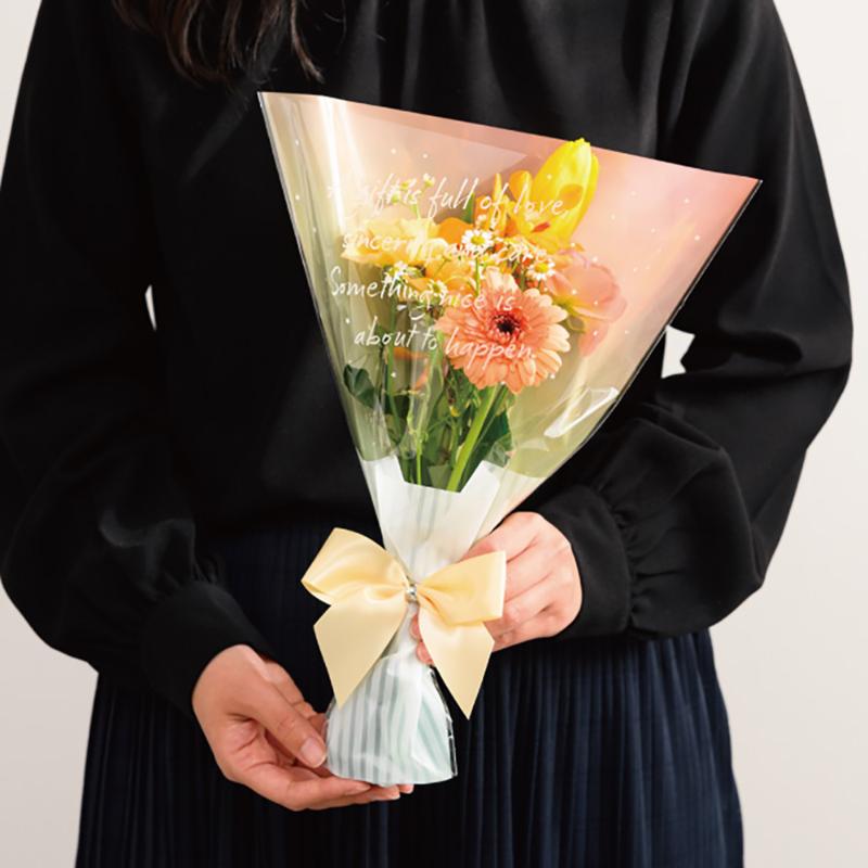 ラッピング用品 PAR-BOP1 パステルレインボーブーケOPPバッグ-1(50枚) ヘッズ