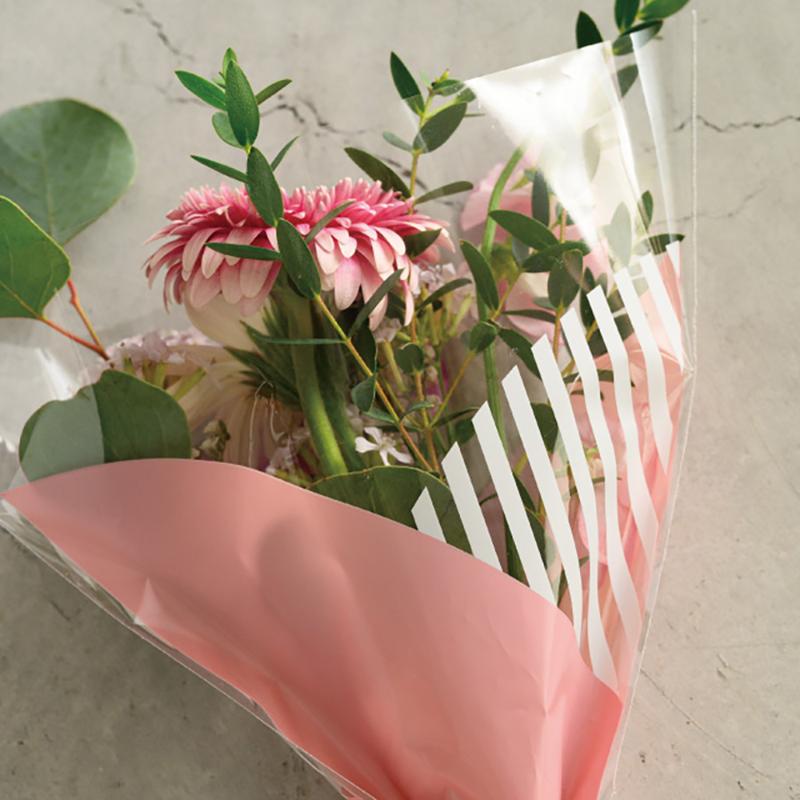 ラッピング用品 PUE-BSO1 プリエブーケOPPスリーブバッグ-1/ピンク(100枚) ヘッズ