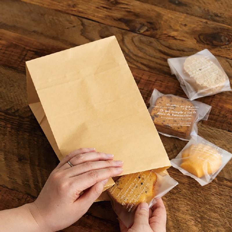 持ち帰り袋 MK-3P 無地未晒し角底袋-3/クラフト(100枚) ヘッズ