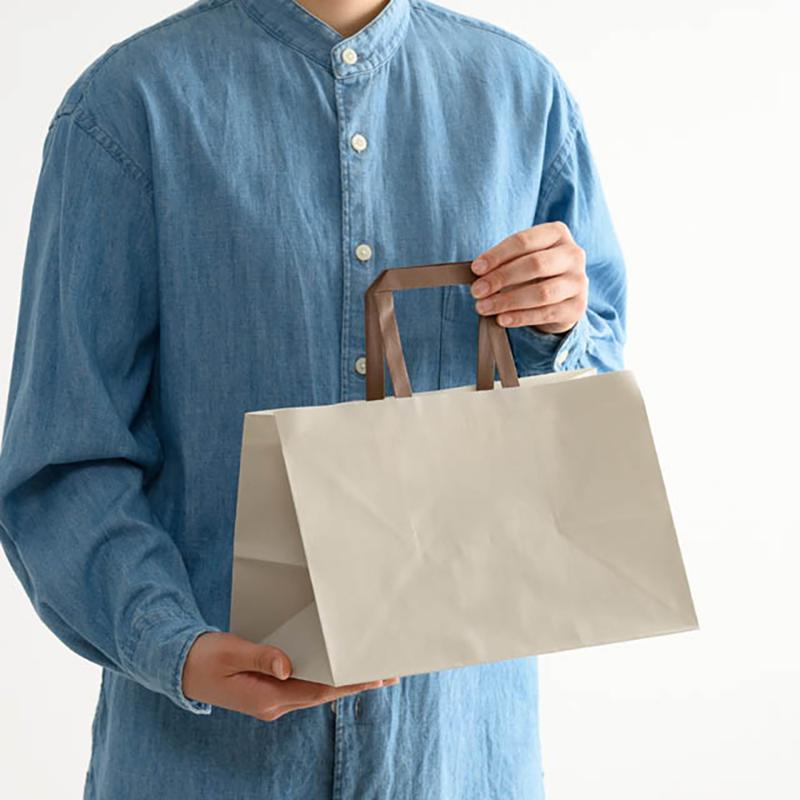 紙手提袋 ZOG-5P 無地象牙カラーペーパーバッグ-5(50枚) ヘッズ