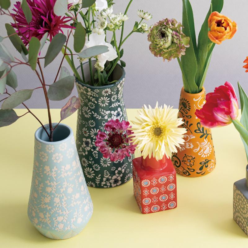 花器 HNP-FB38 ハンドメイドプリントフラワーベース-38(2個) ヘッズ