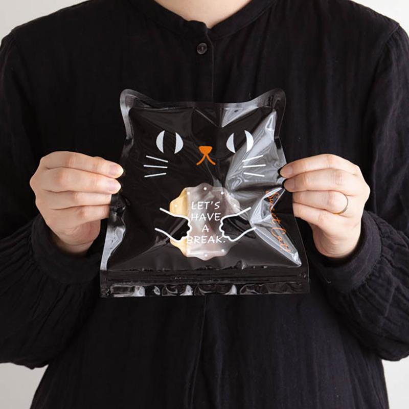 ラッピング用品 BLC-DZS ブラックキャットダイカットジップ付バッグ-S(30枚) ヘッズ