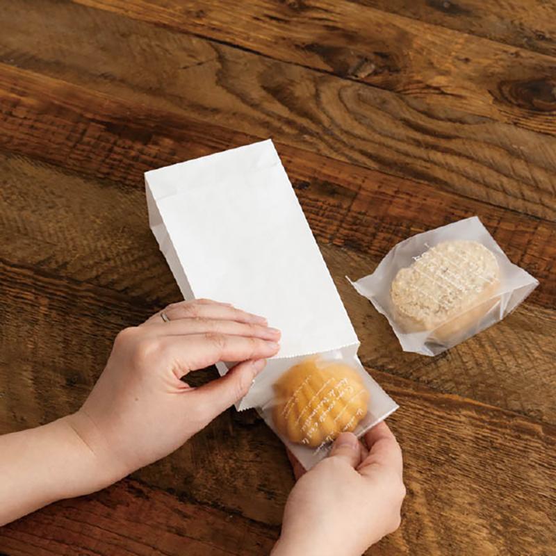 持ち帰り袋 MW-5P 無地晒し角底袋-5/ホワイト(100枚) ヘッズ