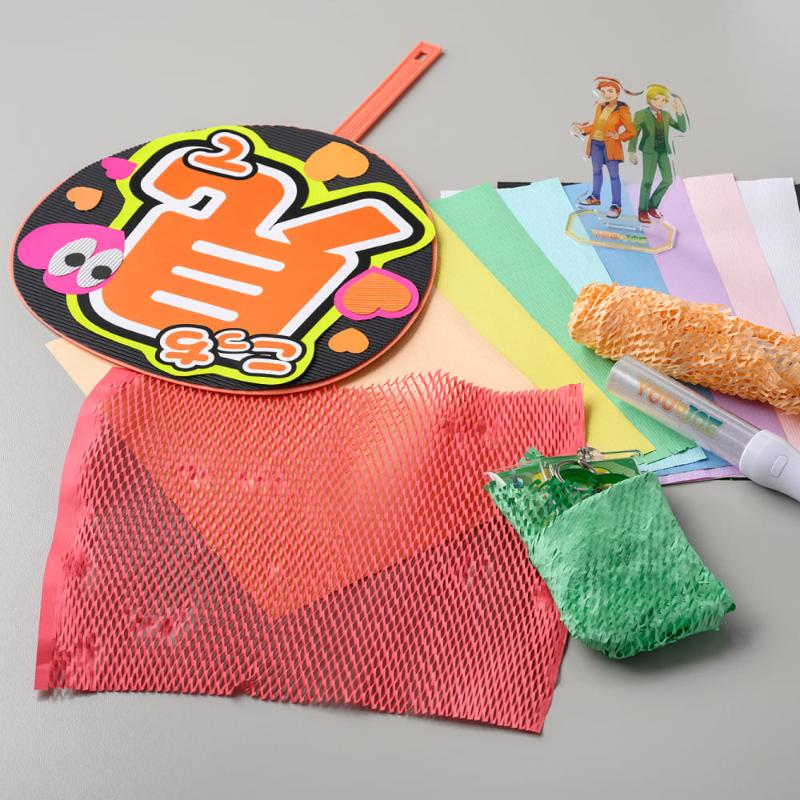 緩衝材 推し色クッションペーパー レッド 10枚入 ヒサゴ