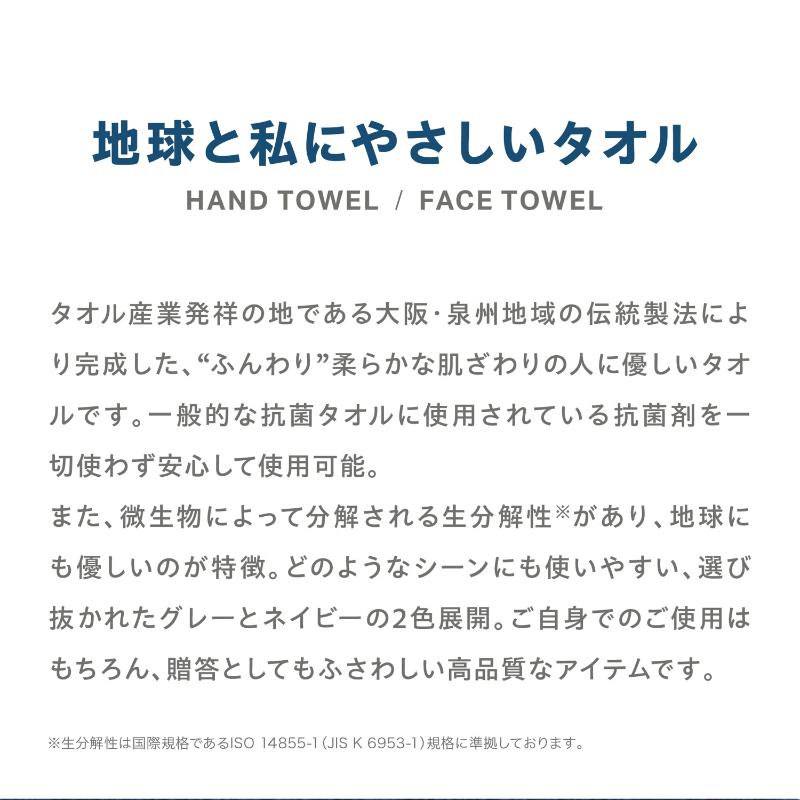 衛生資材 PIECLEX ハンドタオル 22×22cm 地球と私にやさしいハンドタオル ネイビー ピエクレックス