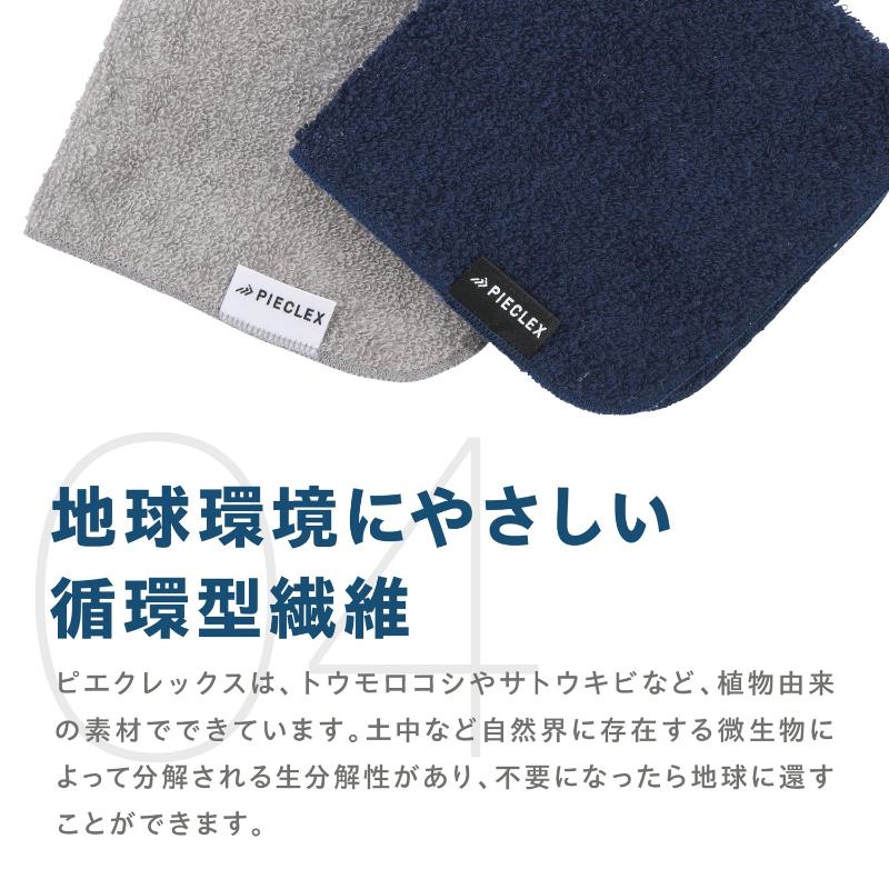 衛生資材 PIECLEX ハンドタオル 22×22cm 地球と私にやさしいハンドタオル ネイビー ピエクレックス