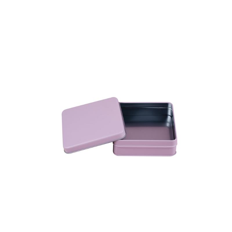 ギフト箱 KS-122 スクエア缶 ライラック 側島製罐