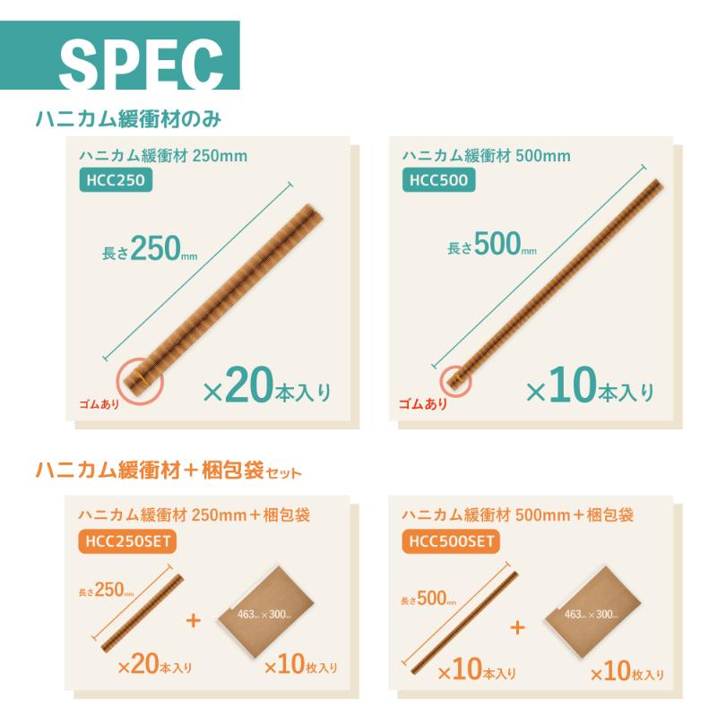 ハニカム緩衝材500mm 10本入り アスウィル