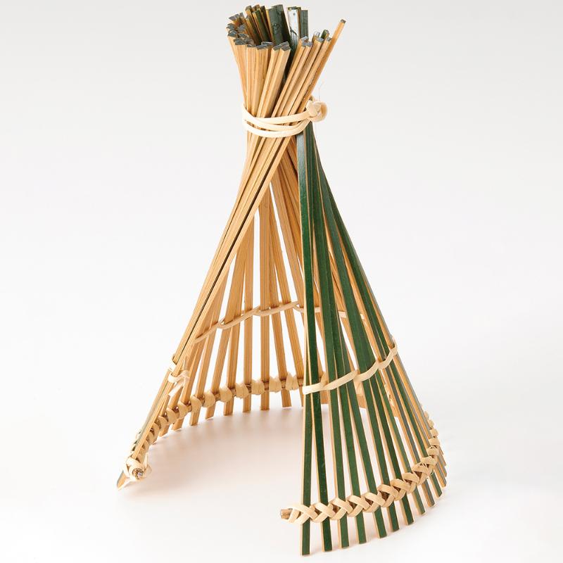 竹かご 雪囲い青 萬洋