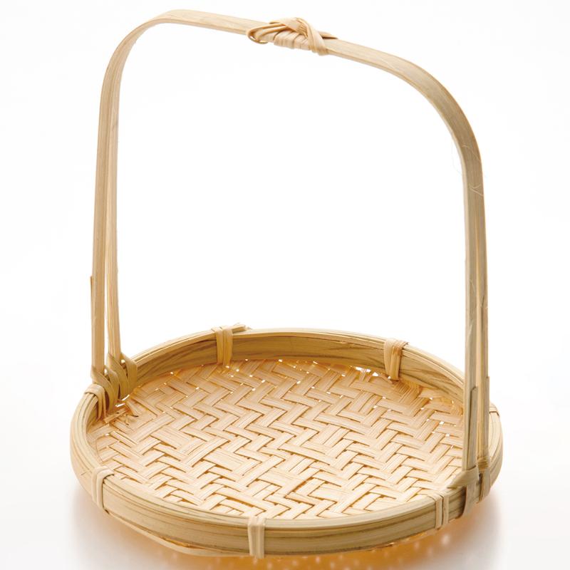 竹かご 四ツ目手付きかご φ13cm 萬洋