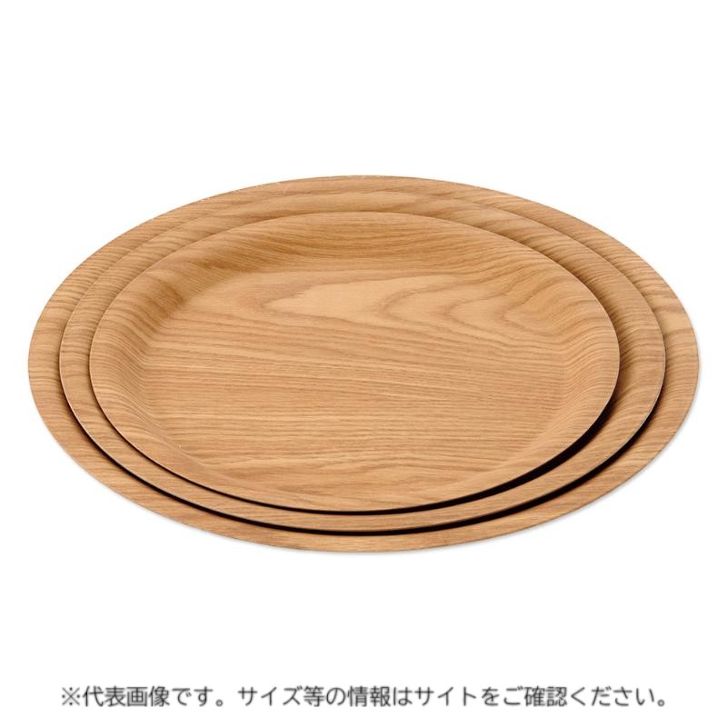 飲食店備品 木目樹脂ラウンドトレイ (大) φ40.5 ナチュラル 萬洋
