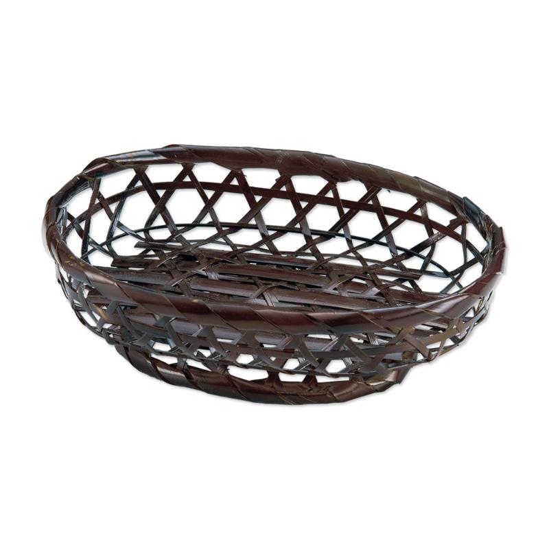 竹かご 塗小判篭 台付 萬洋