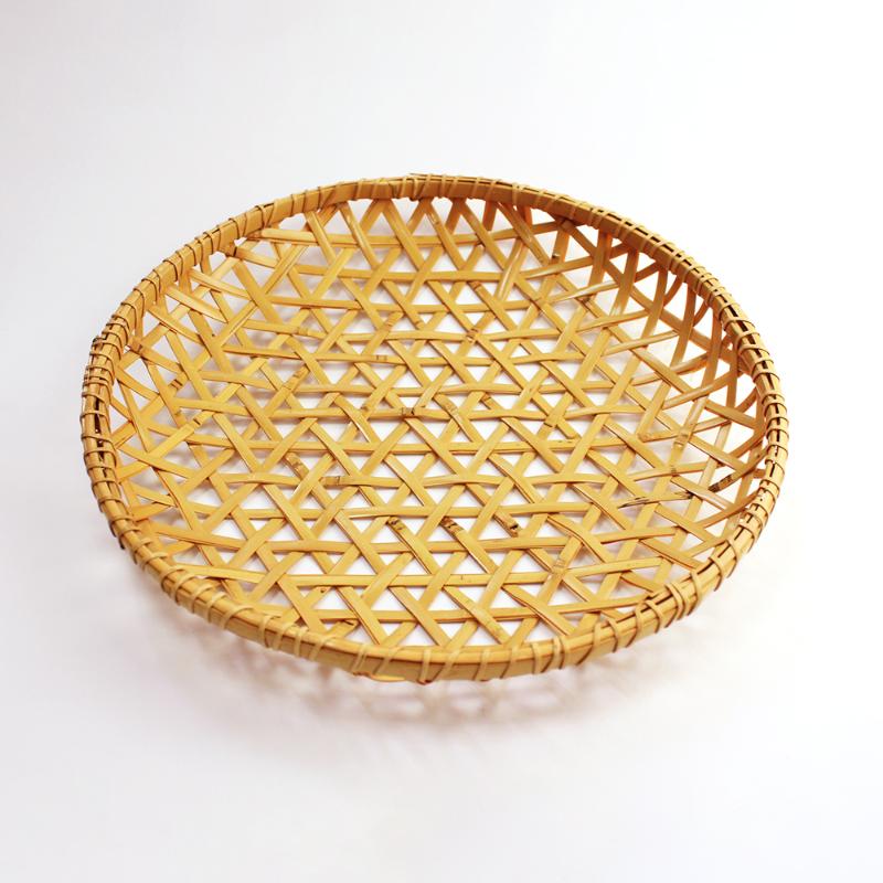 竹かご 晒麻の葉皿(並)大 萬洋