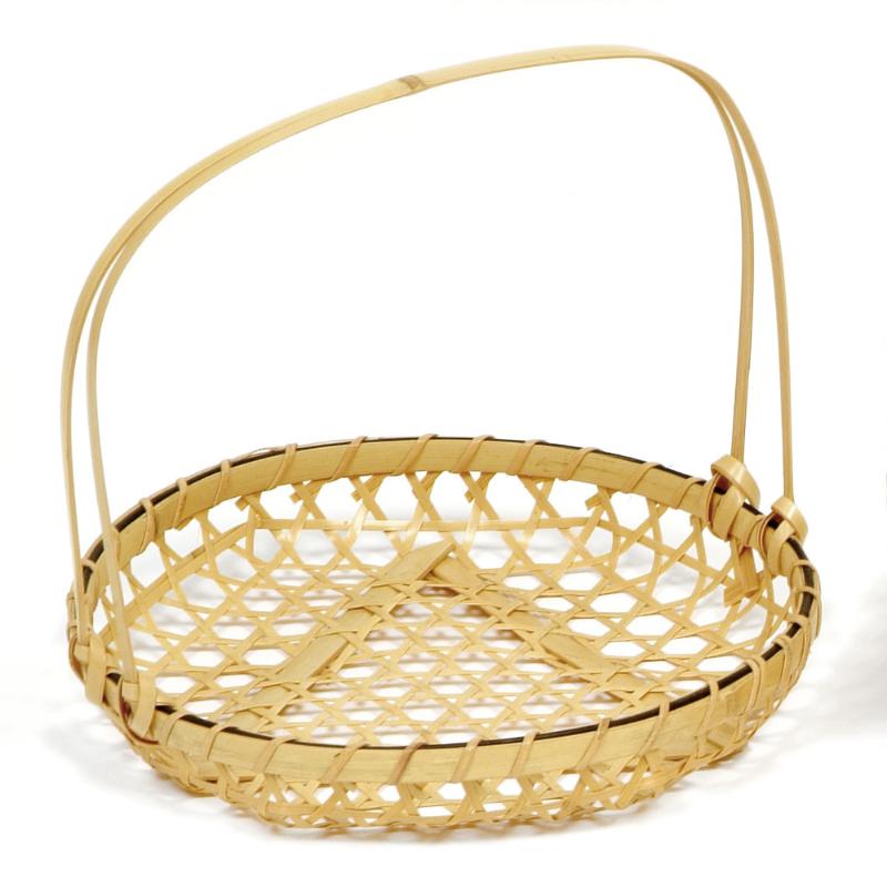 竹かご 白竹ユリ手付(大)並 萬洋