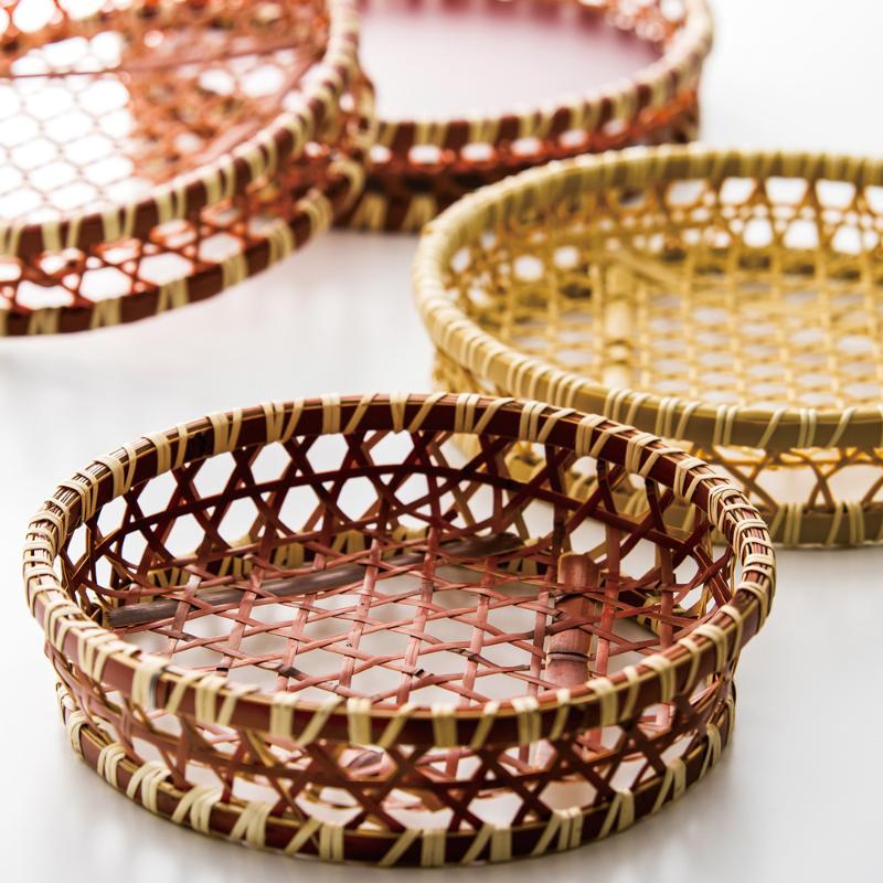 竹台子 タイ｜市場の竹かご 台形／カゴ 竹ざる｜ラフエイジア