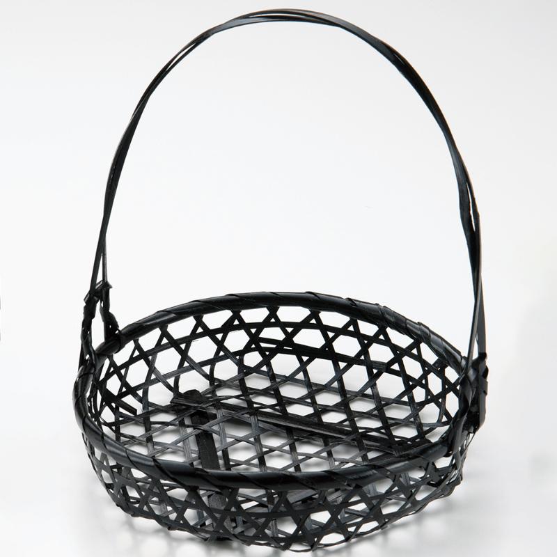 竹かご 溜塗り六ツ目 19号 萬洋