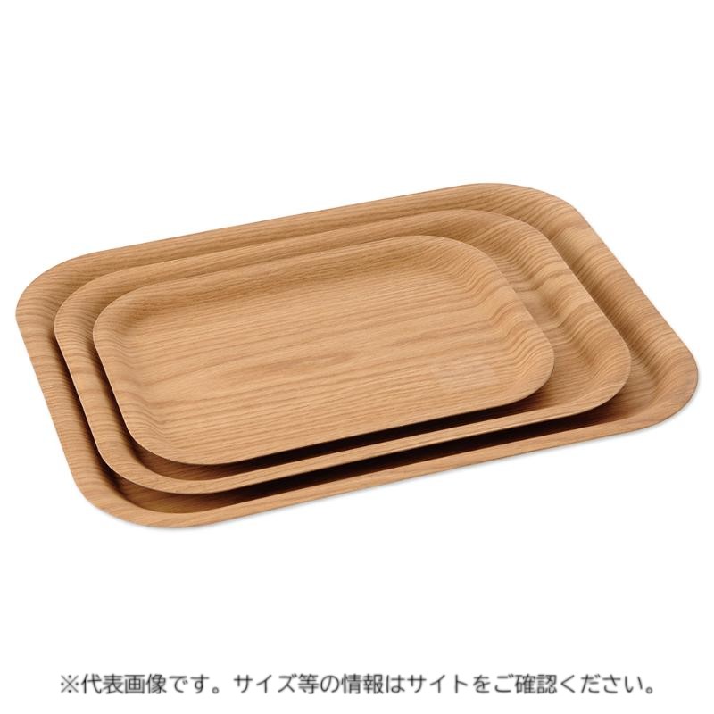 飲食店備品 木目樹脂カフェトレイ(大)ナチュラル 42.5cm 萬洋