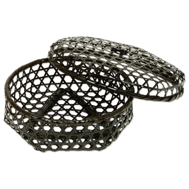 竹かご 染竹ボンボン篭 萬洋